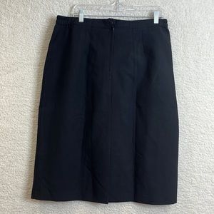 Vintage Womens Black Zipper UK British Skirt SIZE 16 PLUS SIZE